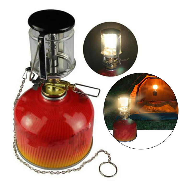 Gas Lantern Hiking Fuel Lamp Warm Compact Backpacking 80LUX Heater Gear